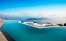 Infinity pool. Grace Hotel Santorini, Greece. Luxury Hotel Review by TravelPlusStyle. Photo © Auberge Resorts Collection